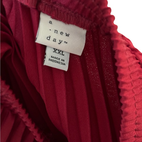 A New Day Ruby Red Pleated Midi Skirt - Picture 6 of 6